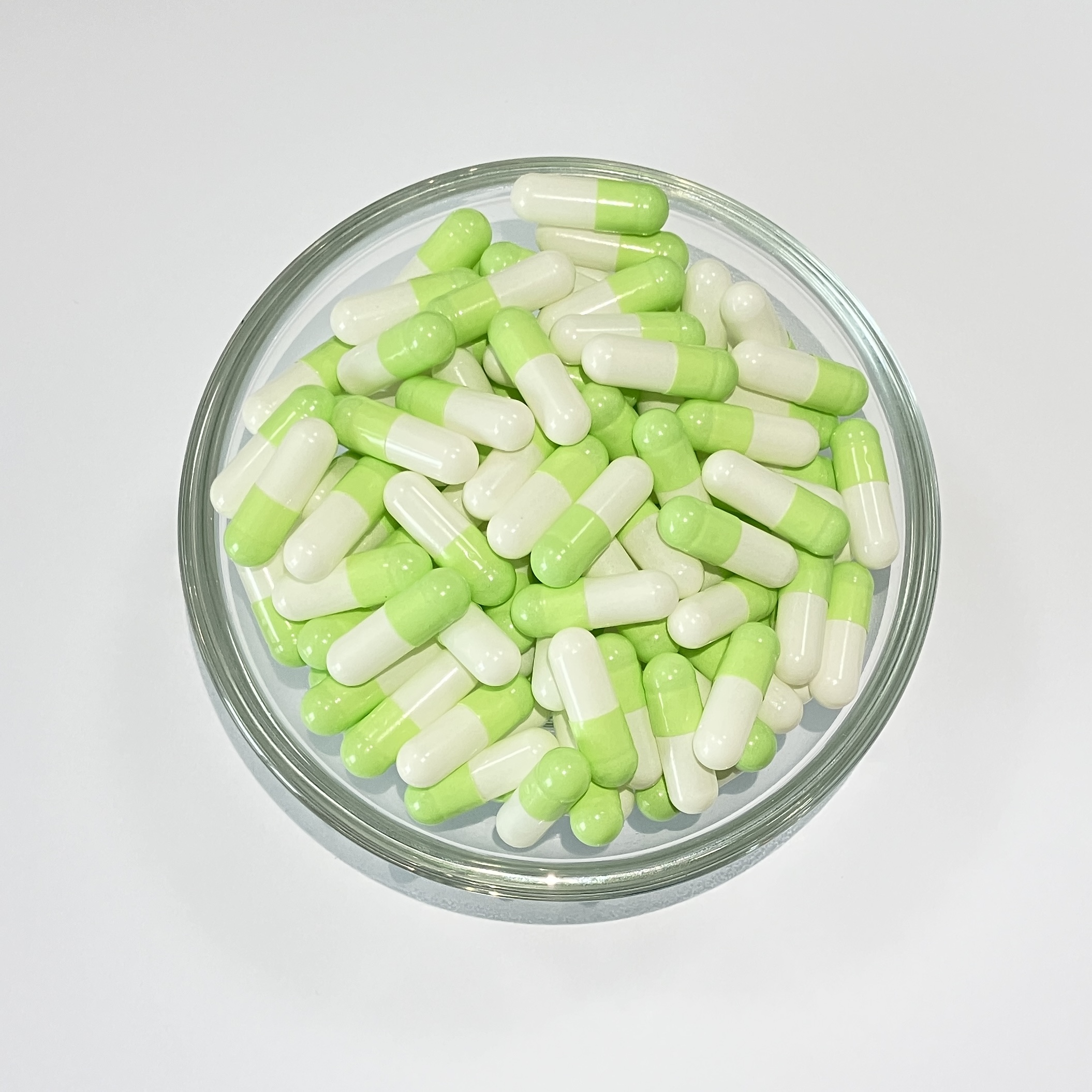 Size 0 Light green/White HPMC Empty Hard Capsule