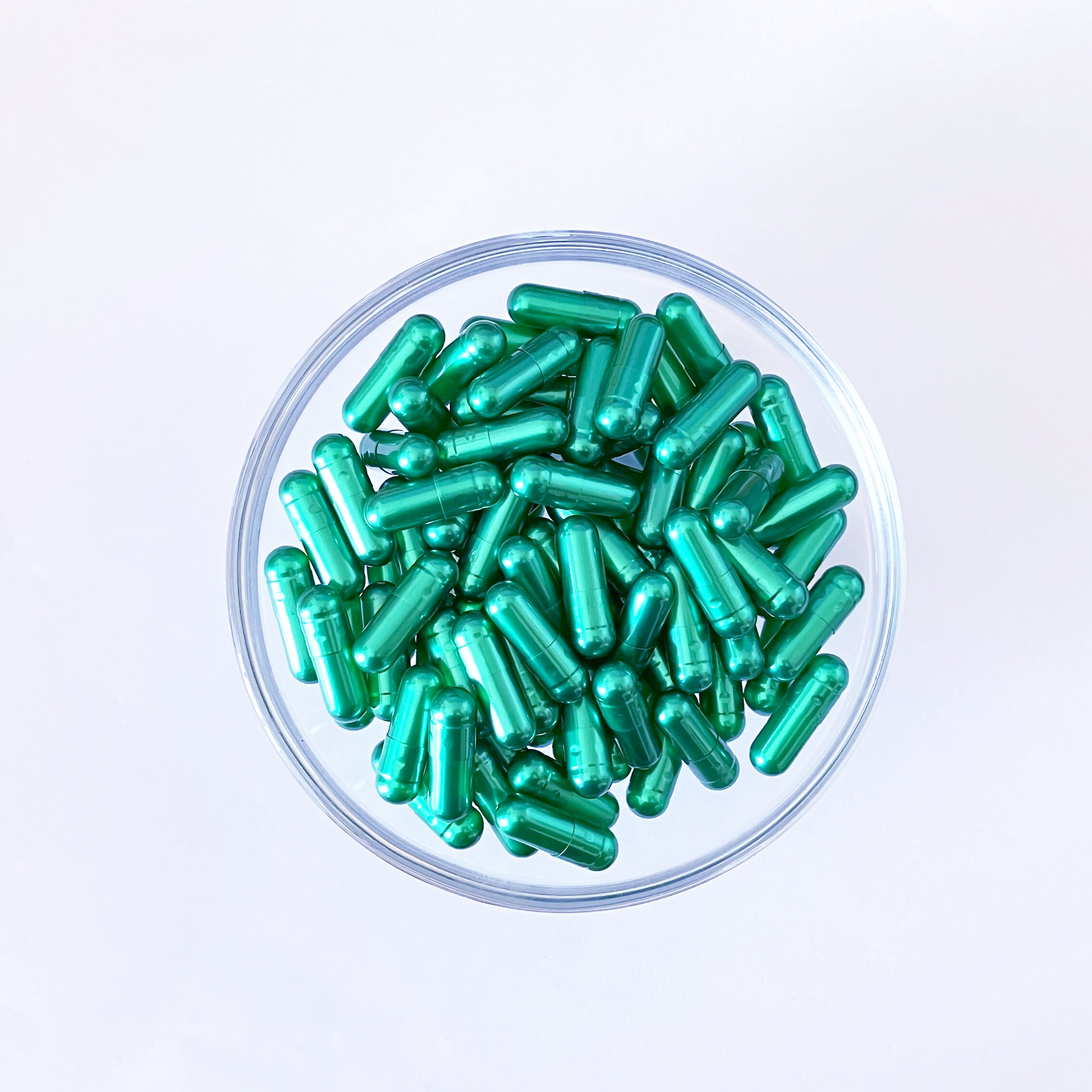 Size 0 Green Pearl Gelatin Empty Hard Capsule