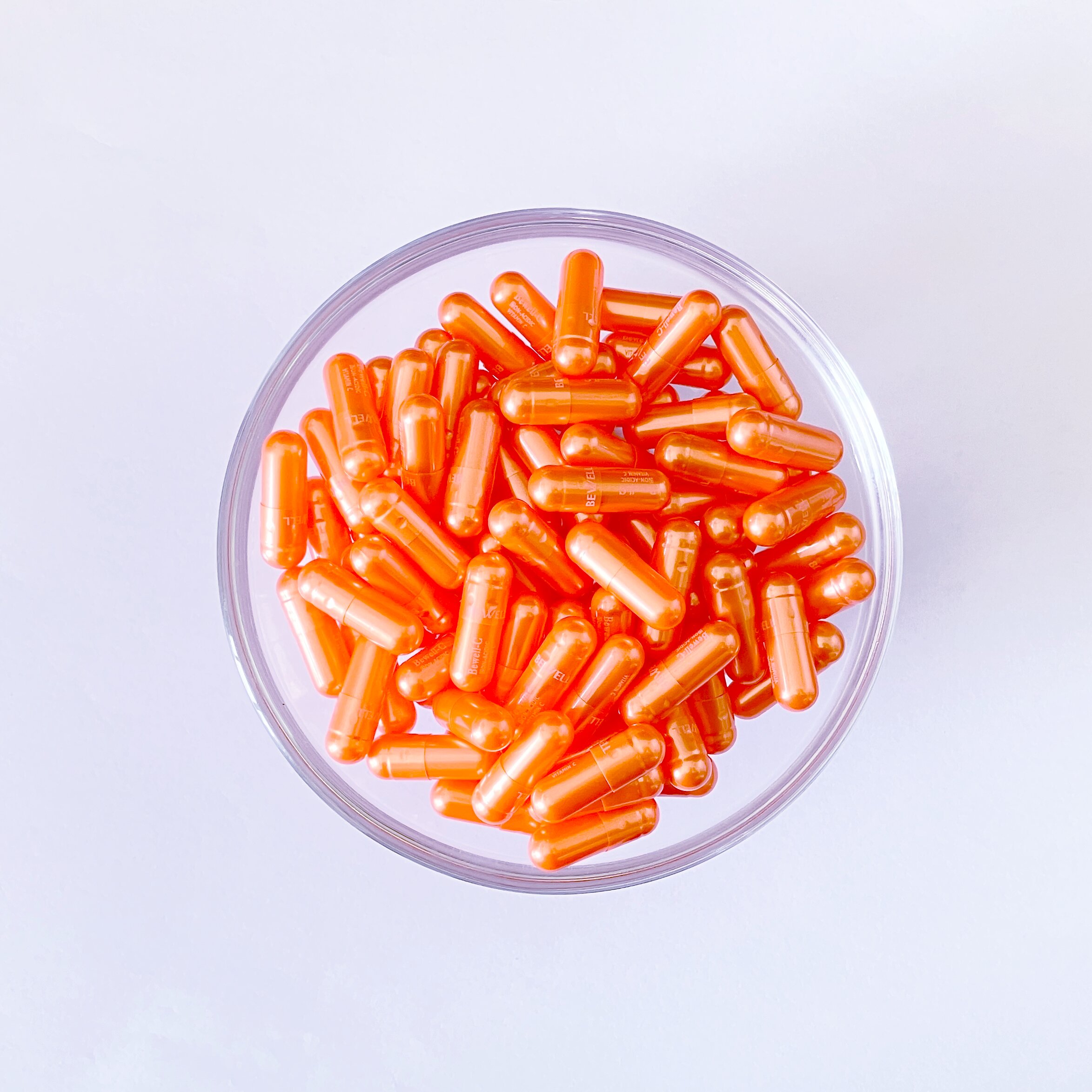 Size 0 Orange Pearl Gelatin Empty Hard Capsule