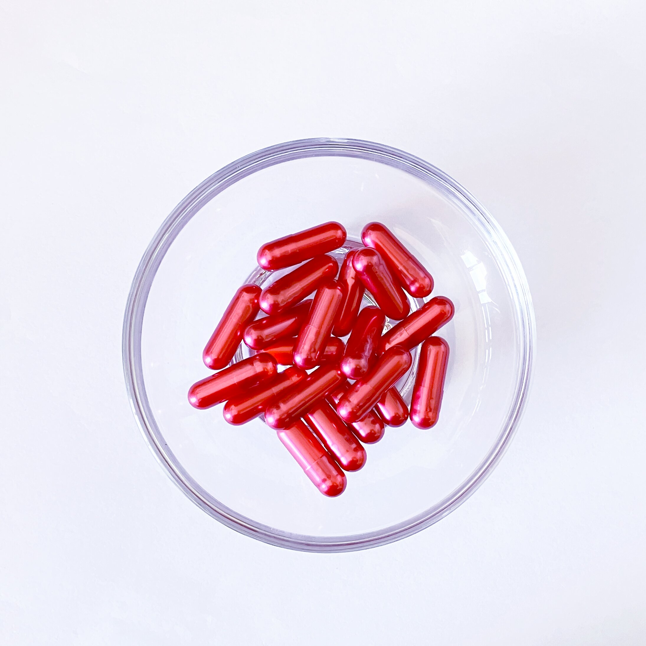 Size 0 Red Pearl Gelatin Empty Hard Capsule