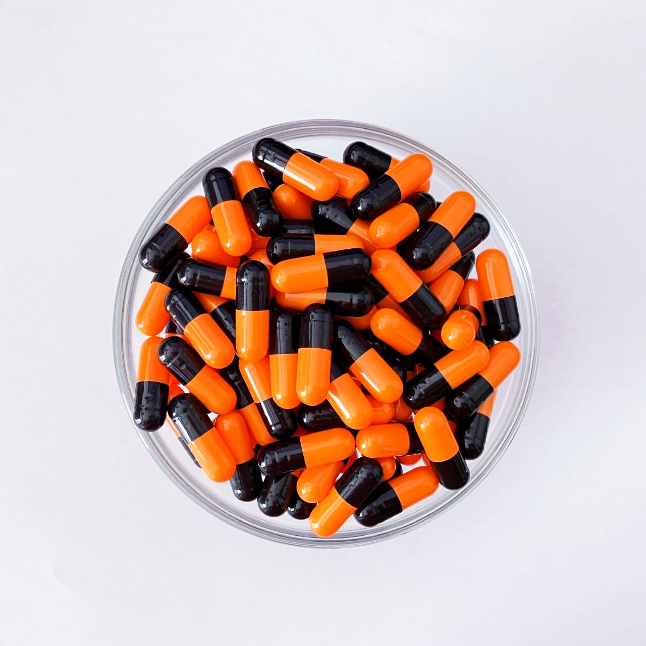 Size 00 Black/Orange Gelatin Empty Hard Capsule