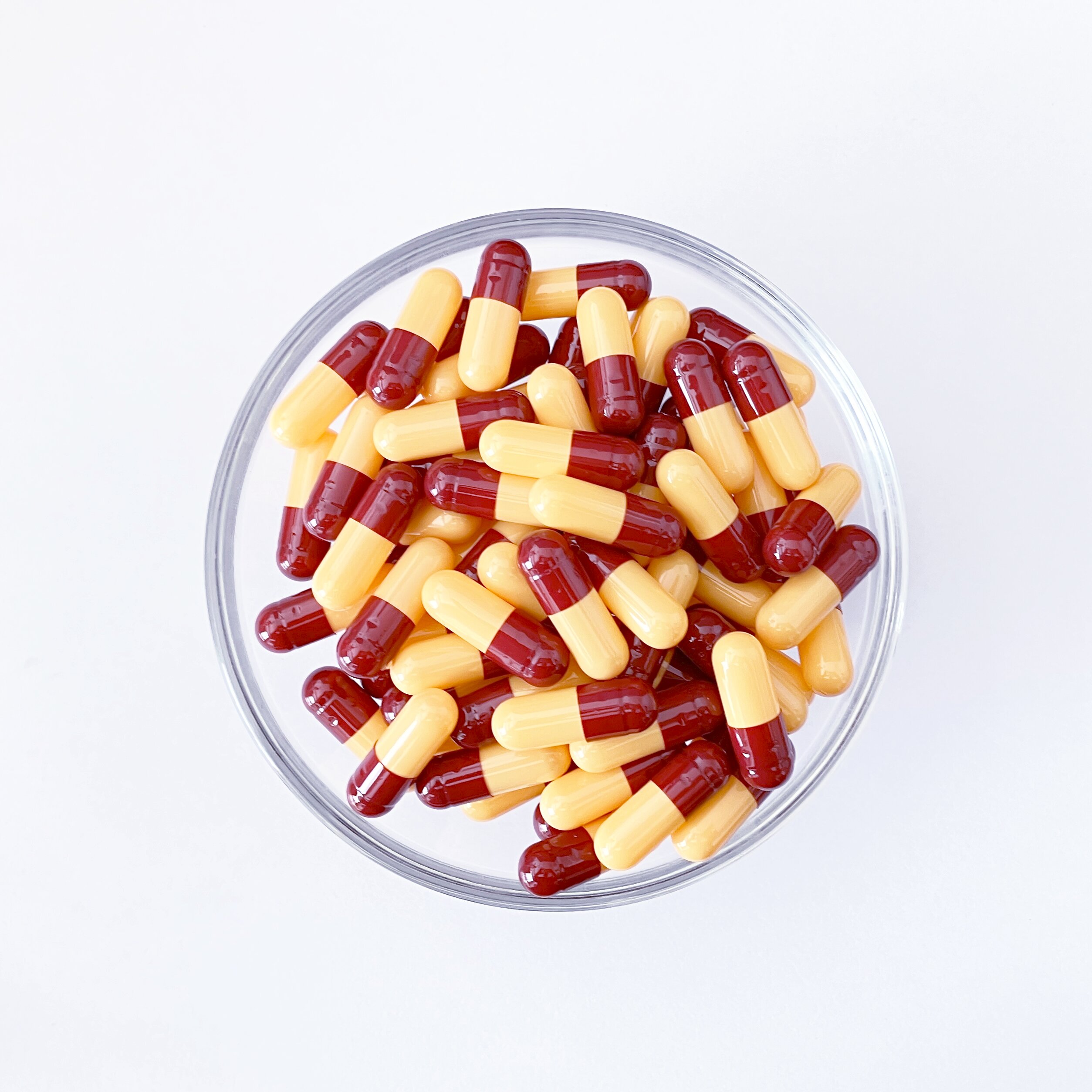 Size 00 Red/Chrome yellow(1) Gelatin Empty Hard Capsule