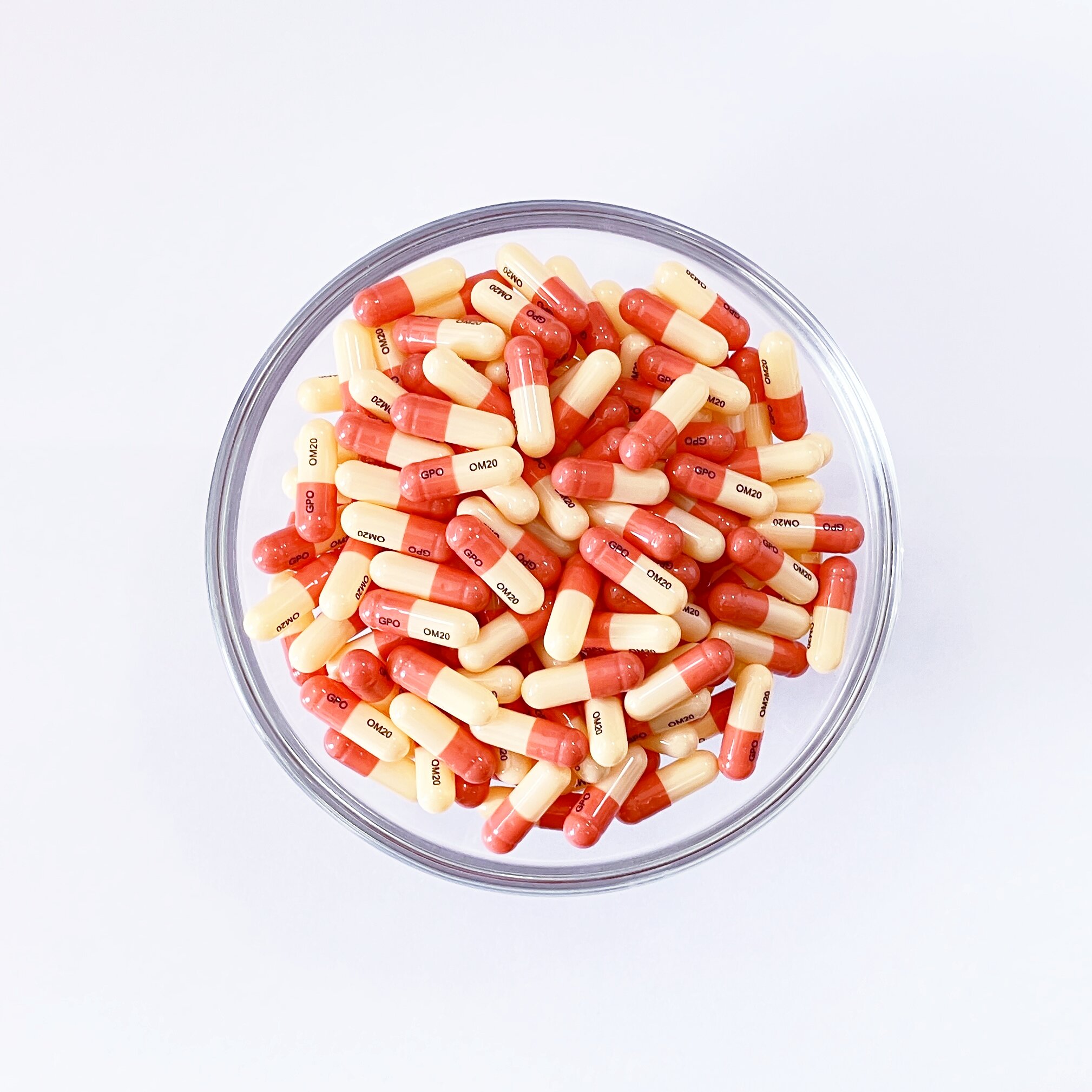 Size 2 Flesh pink/Cream Gelatin Empty Hard Capsule
