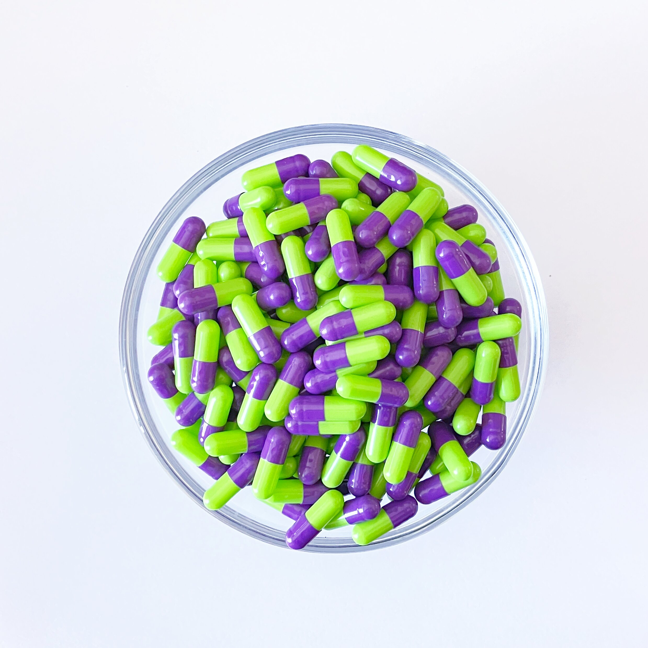 Size 2 Purple/Green Gelatin Empty Hard Capsule