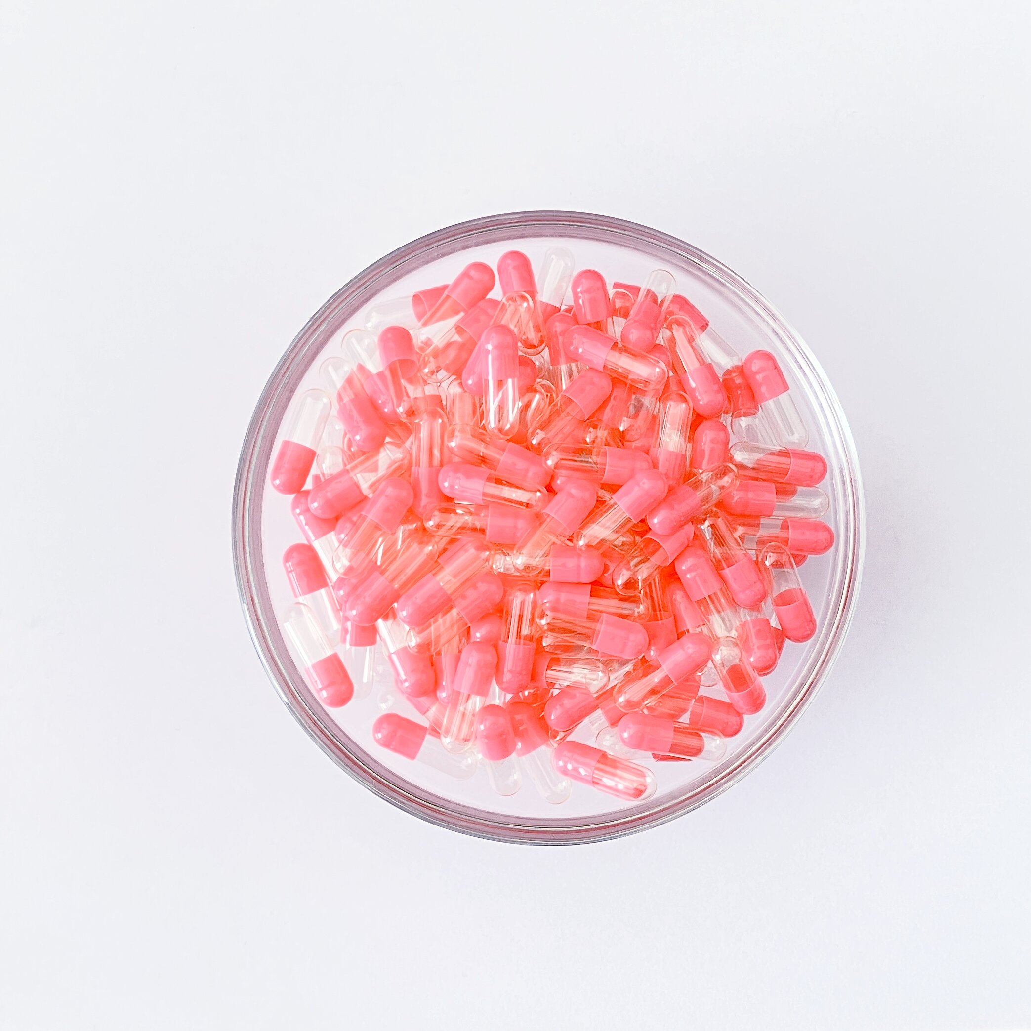 Size 2 Pink/Transparent Gelatin Empty Hard Capsule