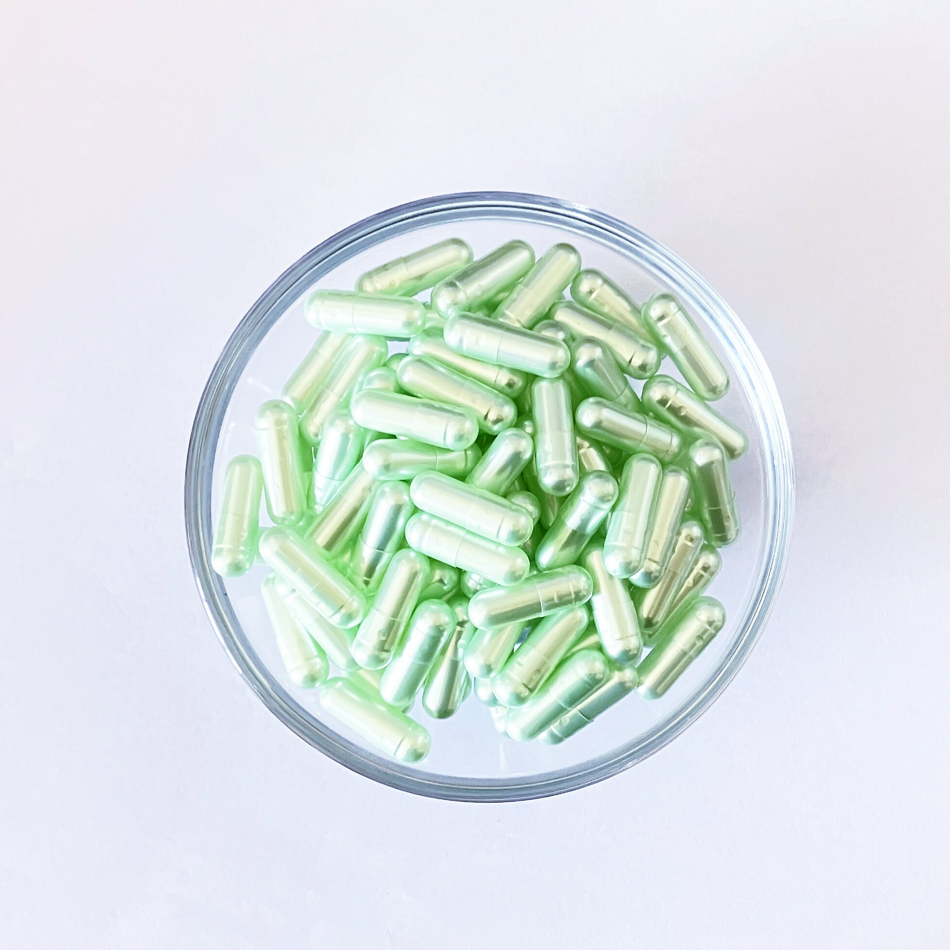 Size 0 Pale green Pearl Gelatin Empty Hard Capsule