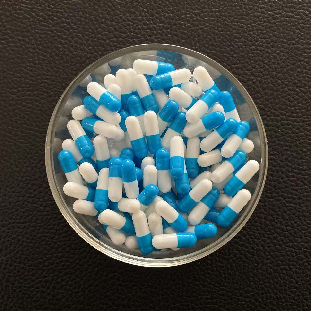 Size 0 Blue/White Enteric Coated Gelatin Empty Hard Capsule